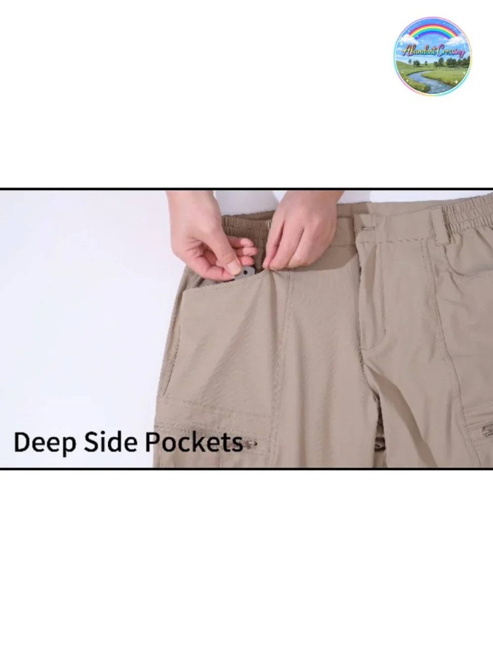 Waterproof Mens Hiking Cargo Pants 90% Nylon 10% Spandex Lightweight Quick Dry